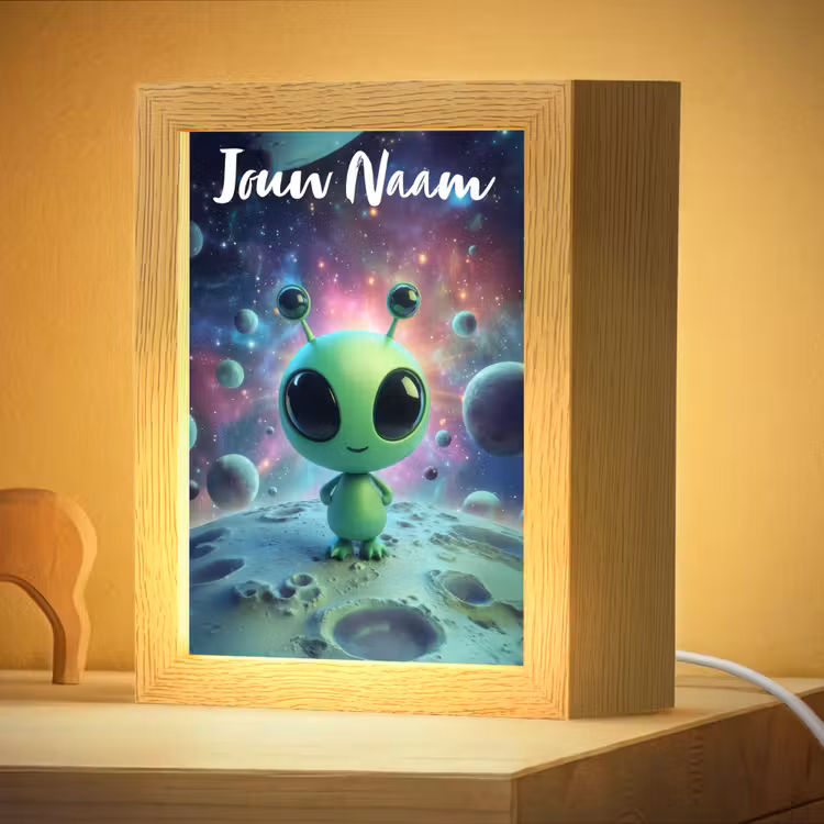 Nachtlampje met naam - Alien - Groen - Planeten - Ruimte — 4