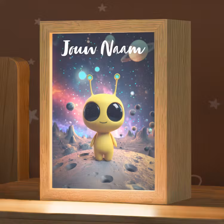 Nachtlampje met naam - Alien - Ruimte - Geel - Planeten — 1