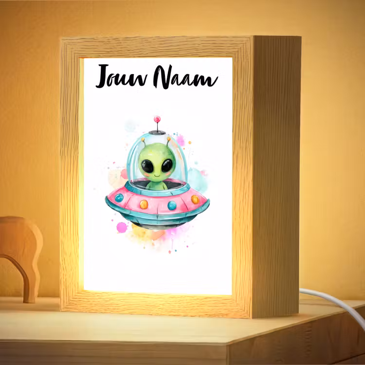 Nachtlampje met naam - Alien - Ufo - Kleurrijk — 4