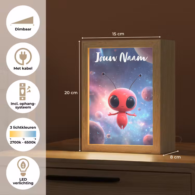 Nachtlampje met naam - Buitenaards wezen - Rood - Planeten — 2