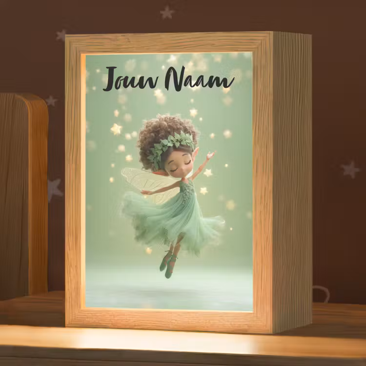 Nachtlampje met naam - Fee - Groen - Sprookje - Sterren — 1