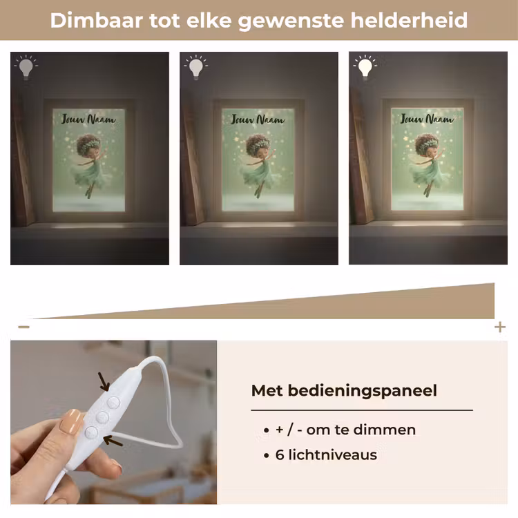 Nachtlampje met naam - Fee - Groen - Sprookje - Sterren — 6