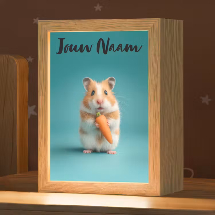 Nachtlampje met naam - Hamster - Wortel - Blauw — 1