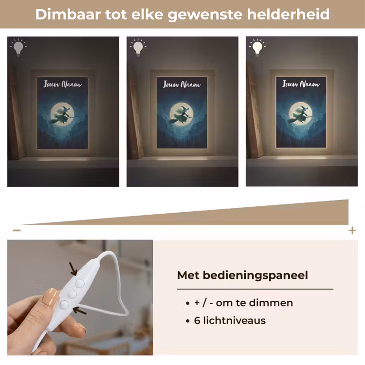 Nachtlampje met naam - Heks - Maan - Bos - Magisch — 6