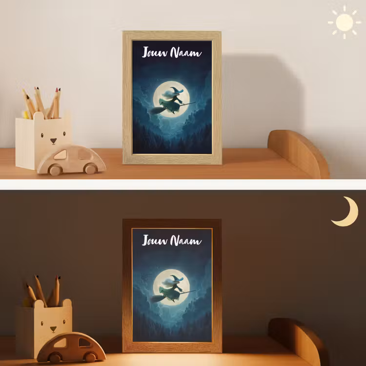 Nachtlampje met naam - Heks - Maan - Bos - Magisch — 7