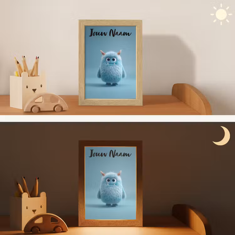 Nachtlampje met naam - Monster - Blauw — 7