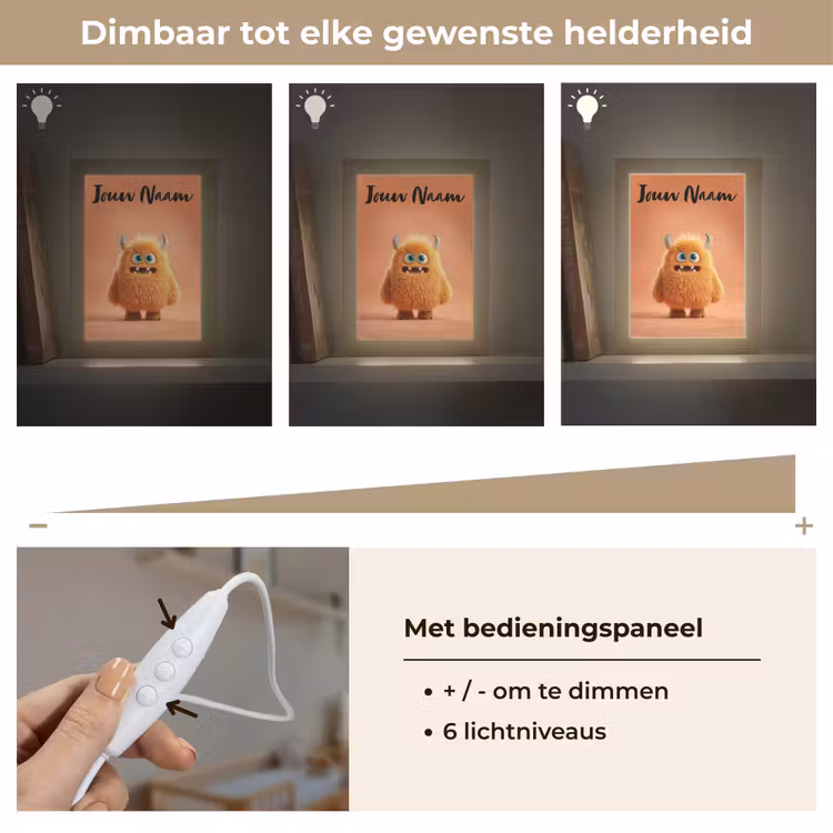 Nachtlampje met naam - Monster - Knuffel - Oranje — 6
