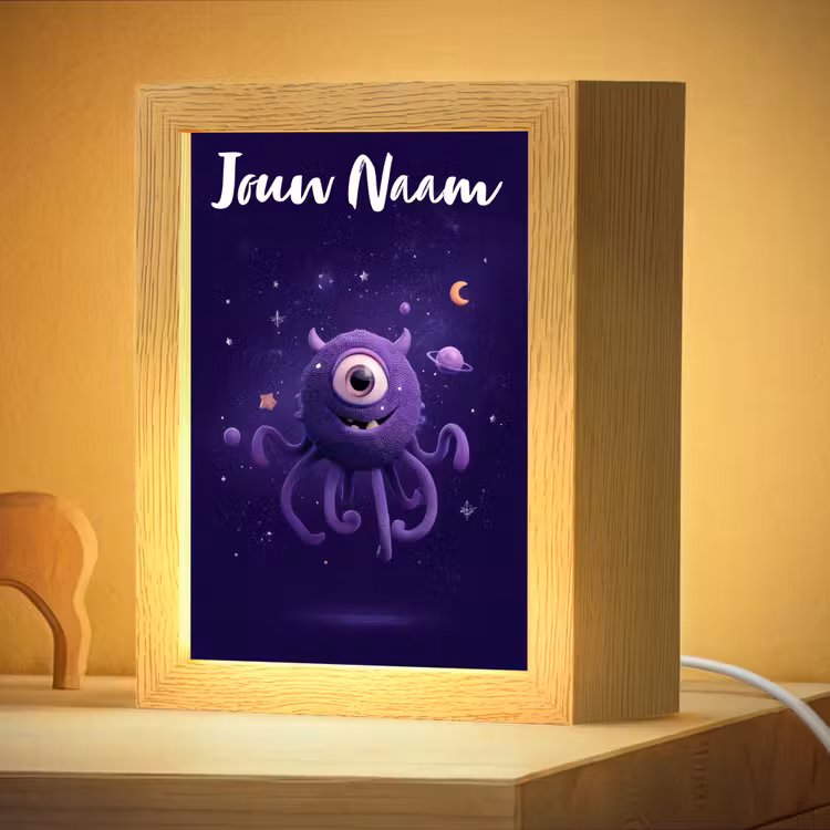 Nachtlampje met naam - Monster - Paars - Ruimte — 4