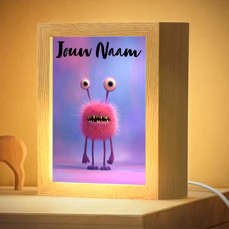 Nachtlampje met naam - Monster - Roze - Paars — 4