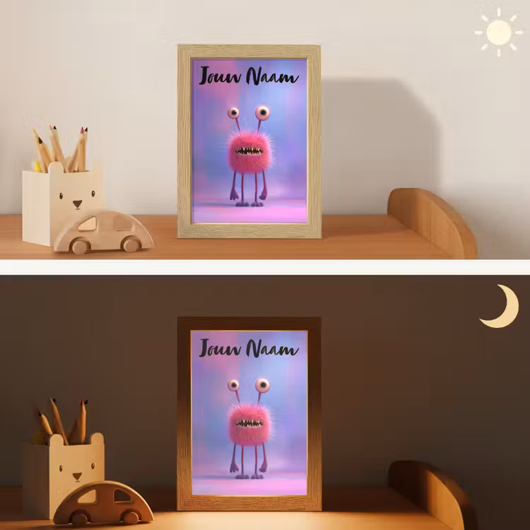 Nachtlampje met naam - Monster - Roze - Paars — 7