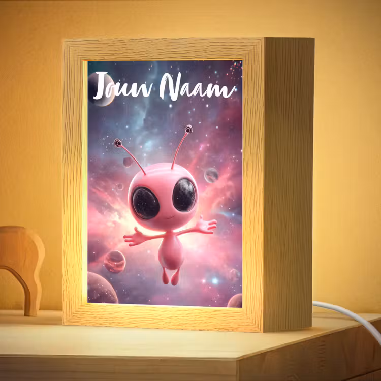 Nachtlampje met naam - Roze - Alien - Planeten - Ruimte — 4
