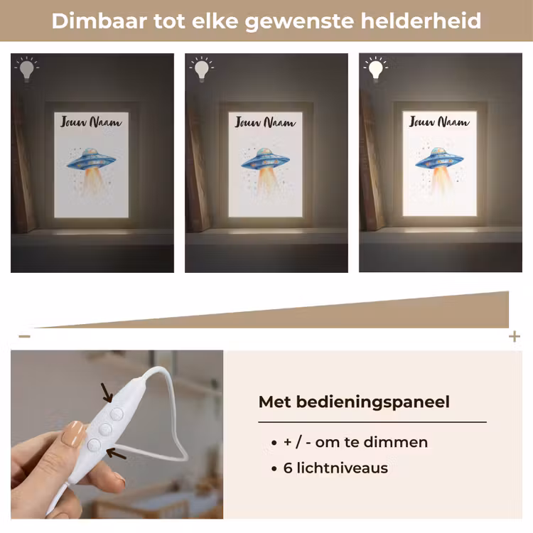 Nachtlampje met naam - Ruimte - Ufo - Sterren — 6