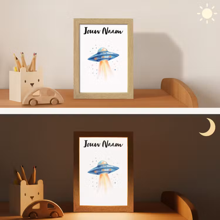 Nachtlampje met naam - Ruimte - Ufo - Sterren — 7