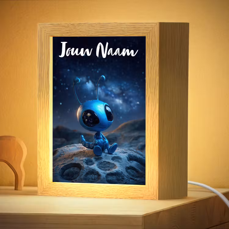 Nachtlampje met naam - Ruimtewezen - Blauw - Galaxy — 4