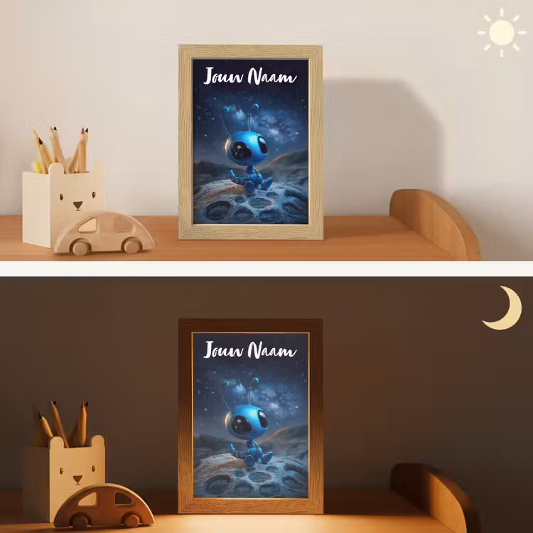 Nachtlampje met naam - Ruimtewezen - Blauw - Galaxy — 7