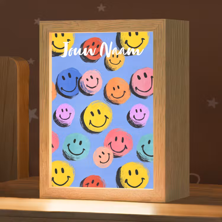 Nachtlampje met naam - Smileys - Kleurrijk — 1