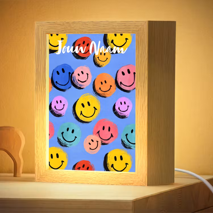 Nachtlampje met naam - Smileys - Kleurrijk — 4