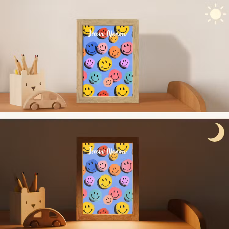 Nachtlampje met naam - Smileys - Kleurrijk — 7