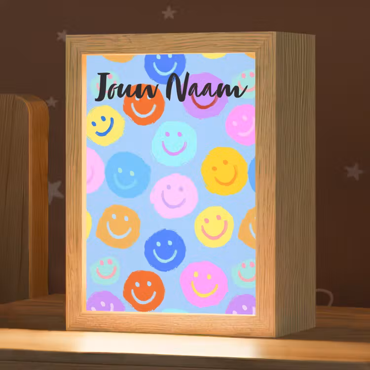 Nachtlampje met naam - Smileys - Kleurrijk - Grappig — 1