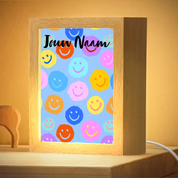 Nachtlampje met naam - Smileys - Kleurrijk - Grappig — 4