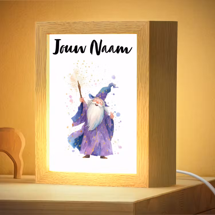 Nachtlampje met naam - Tovenaar - Magie - Paars — 4