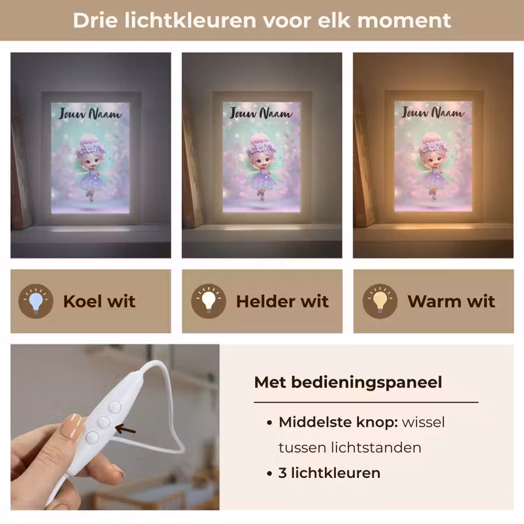 Nachtlampje met naam - Fee - Paars - Sprookje — 5