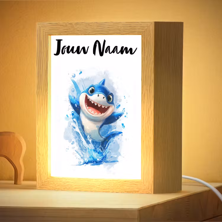 Nachtlampje met naam - Haai - Water - Blauw — 4
