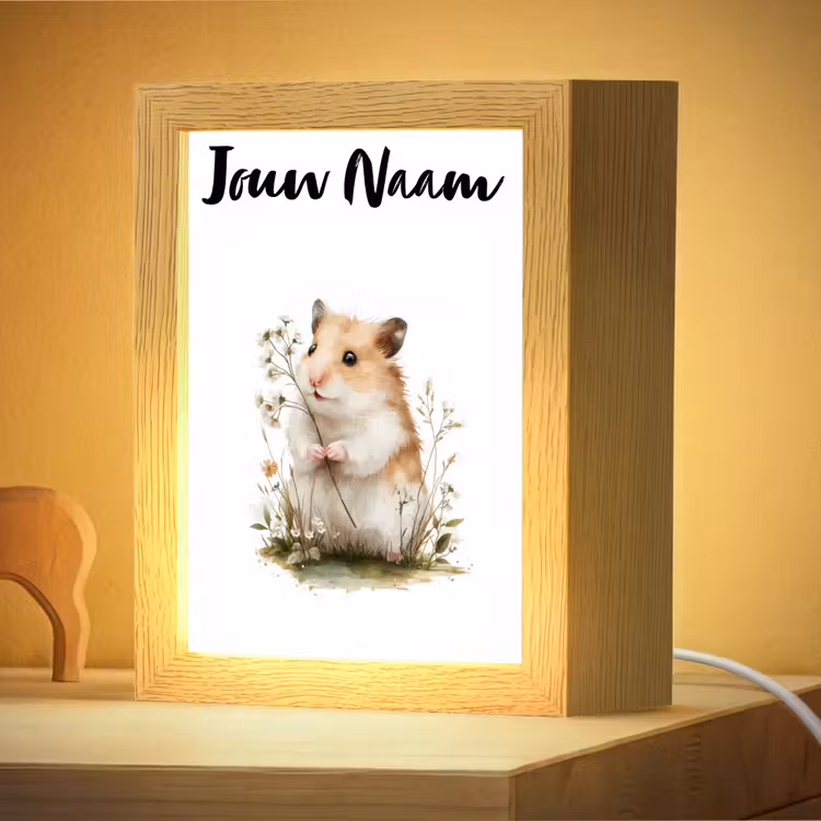 Nachtlampje met naam - Hamster - Bloemen — 4