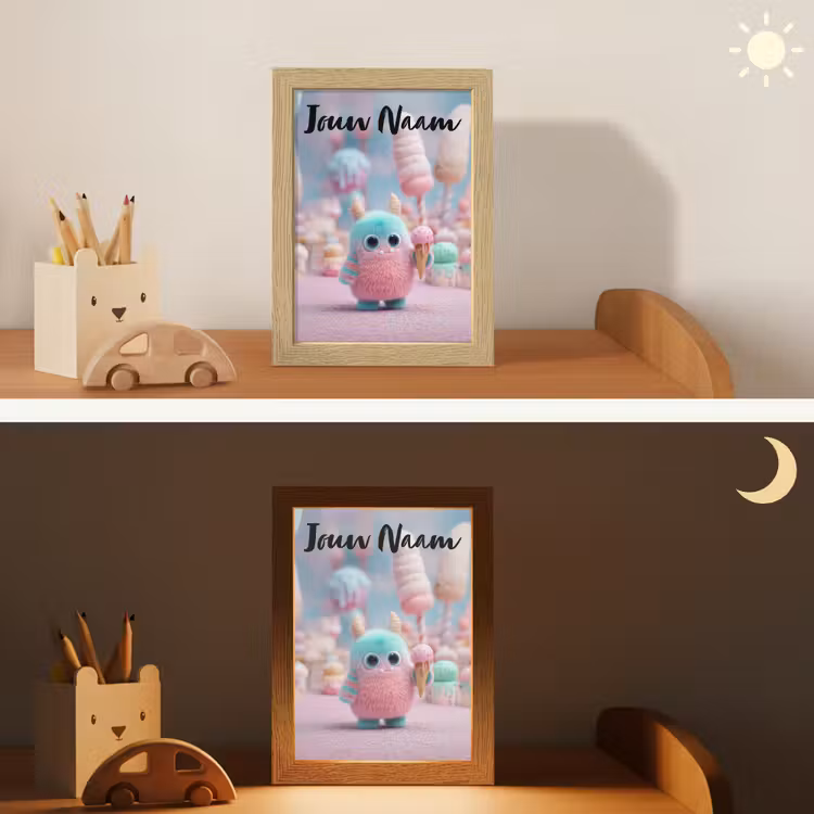 Nachtlampje met naam - Monster - Pastel - Roze - Snoep — 7