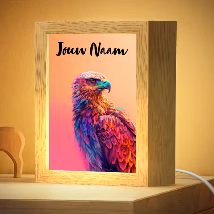 Nachtlampje met naam - Arend - Vogel - Kleurrijk - Dier — 4
