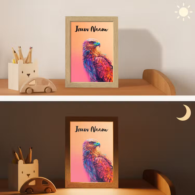 Nachtlampje met naam - Arend - Vogel - Kleurrijk - Dier — 7