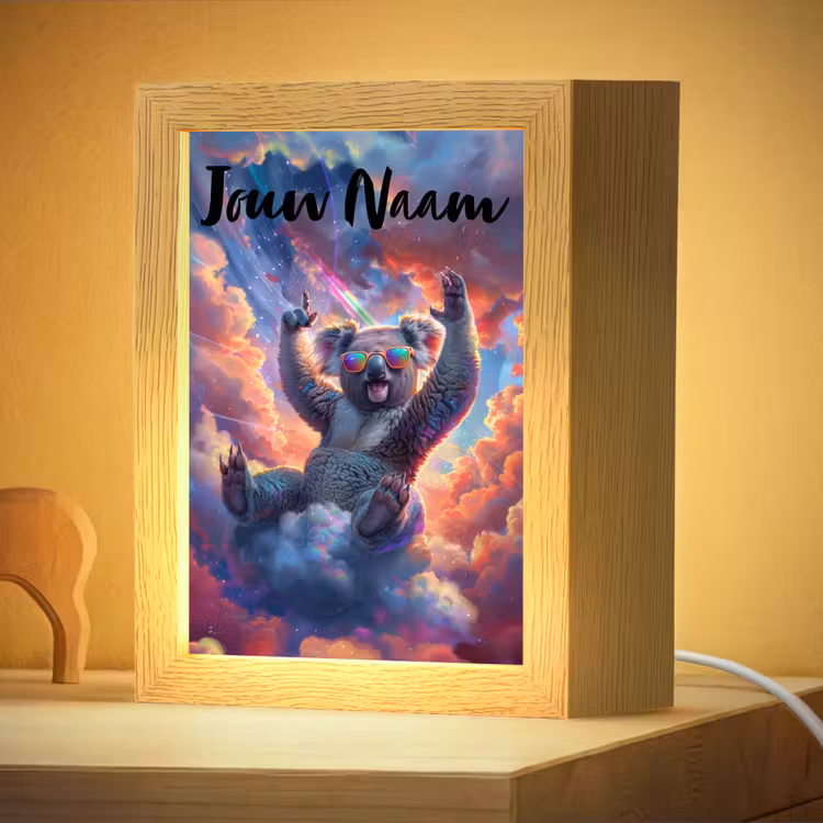 Nachtlampje met naam - Koala - Dier - Zonnebril - Wolken — 4