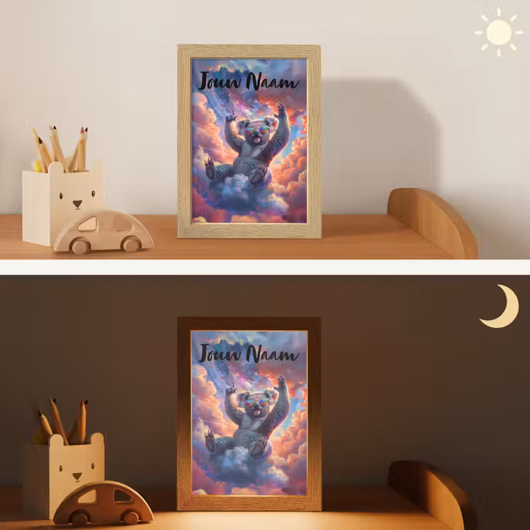 Nachtlampje met naam - Koala - Dier - Zonnebril - Wolken — 7