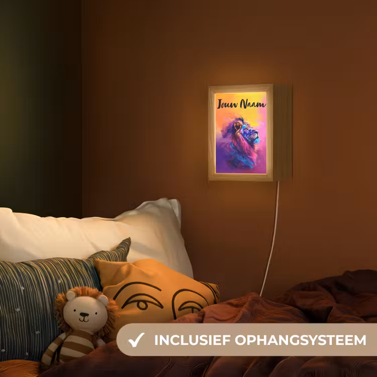 Nachtlampje met naam - Leeuw - Verf- Kleuren - Dier — 3