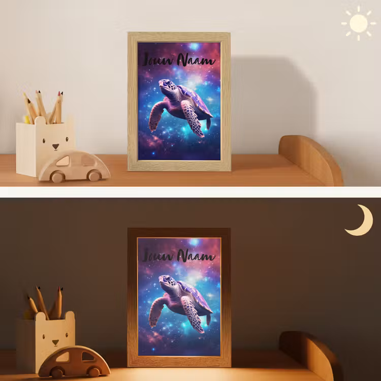 Nachtlampje met naam - Schildpad - Dier - Galaxy - Ruimte — 7