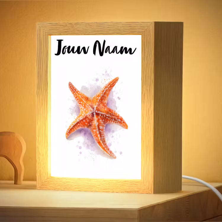 Nachtlampje met naam - Zeester - Oranje - Paars — 4