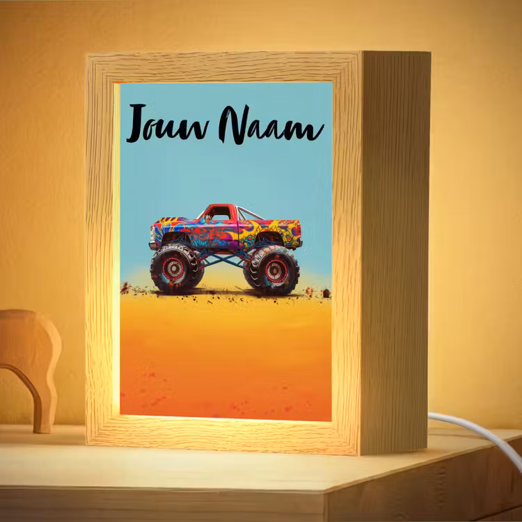 Nachtlampje met naam - Monstertruck - Graffiti - Jongens - Auto — 4