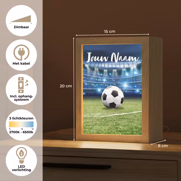 Nachtlampje met naam - Voetbal - Stadion - Bal - Jongens — 2