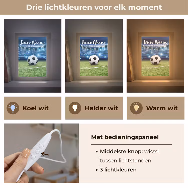 Nachtlampje met naam - Voetbal - Stadion - Bal - Jongens — 5