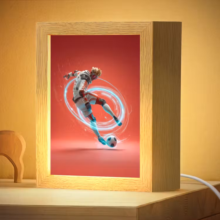 Nachtlampje - Voetballer - Bal - Lichtcirkel - Rood — 4