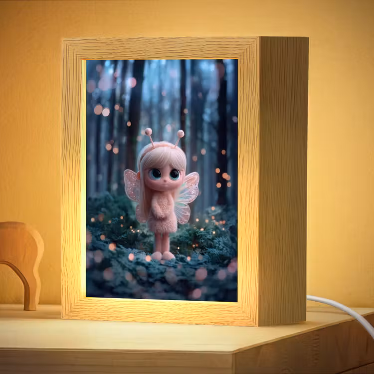 Nachtlampje - Elfje - Cartoon - Bos - Lichtjes — 4