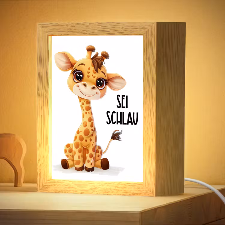 Nachtlampje - Giraf - Wees slim - Quote - Dier — 4