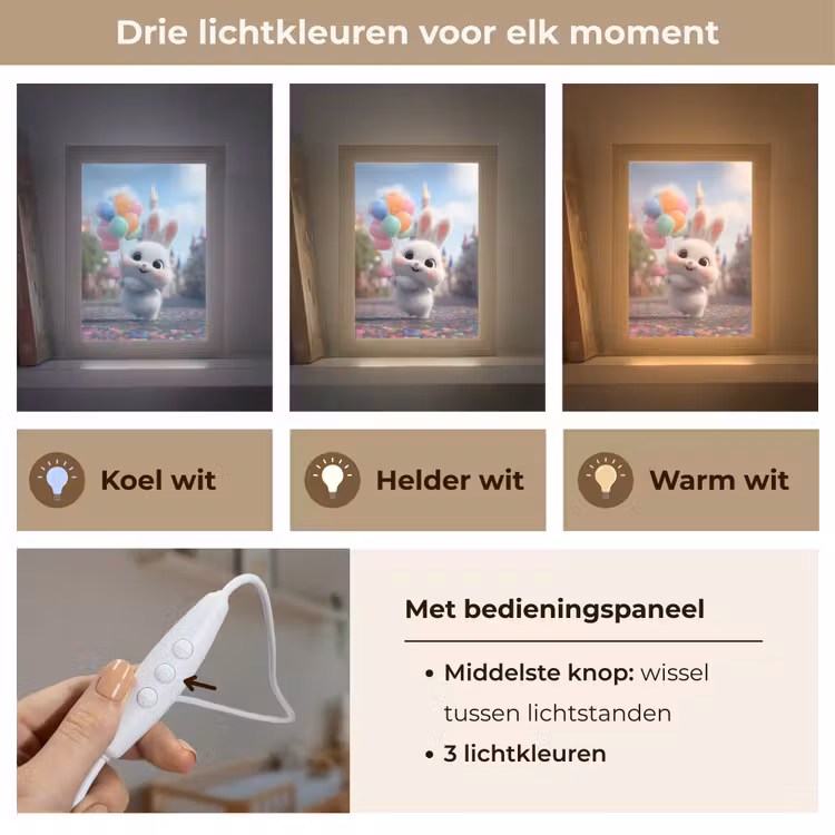 Nachtlampje - Konijn - Ballonnen - Gekleurd - Confetti — 5