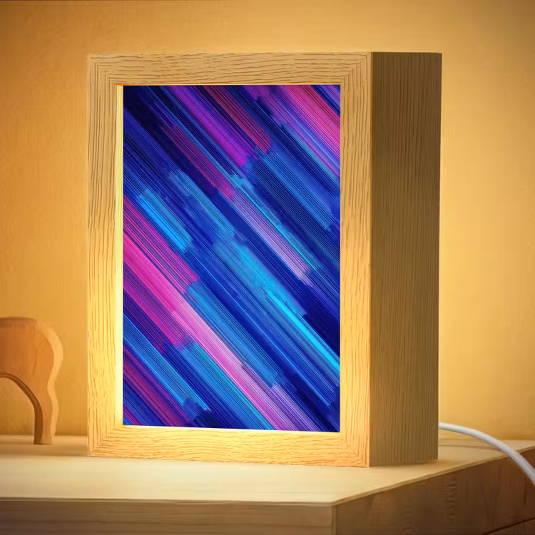 Nachtlampje - Lijnen - Abstract - Patroon - Donkerblauw — 4