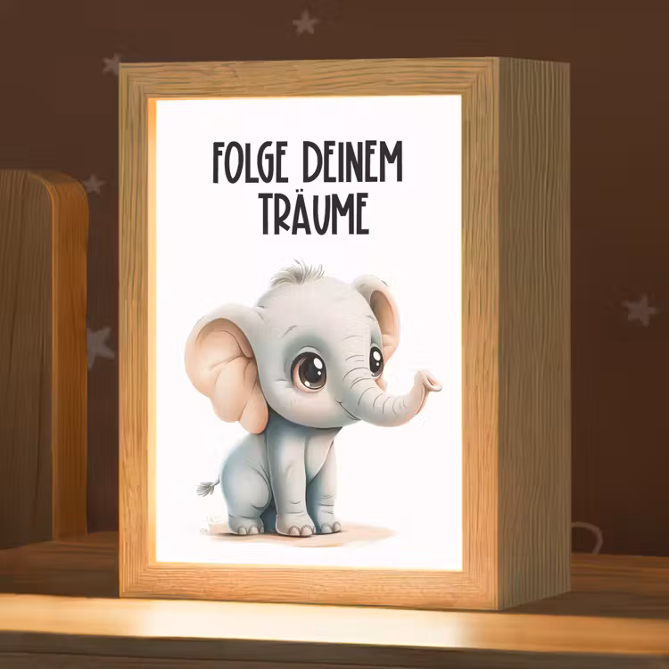 Nachtlampje - Olifant - Volg je dromen - Quote - Dier — 1