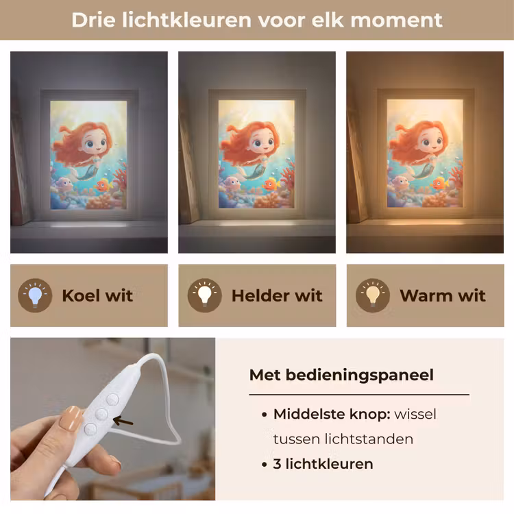 Nachtlampje - Zeemeermin - Water - Vissen - Rood — 5
