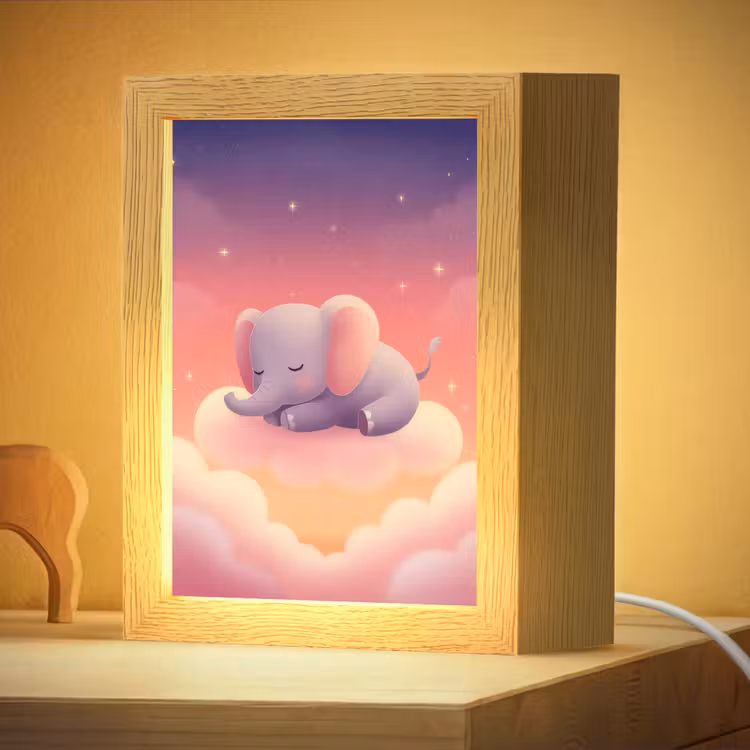 Nachtlampje - Dier - Roze - Wolken — 4