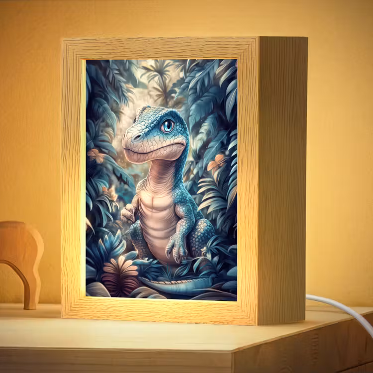 Nachtlampje - Dino - Jungle - Blauw — 4