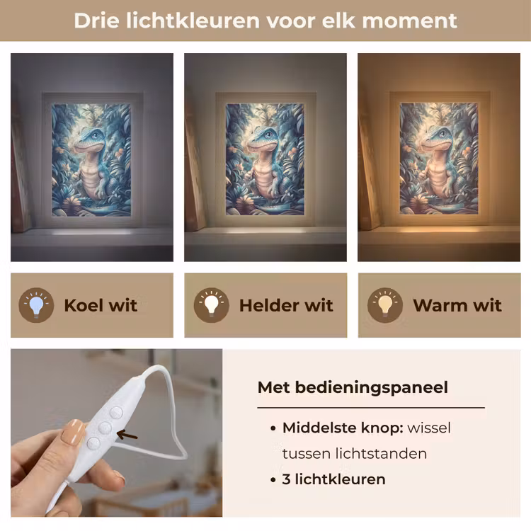 Nachtlampje - Dino - Jungle - Blauw — 5
