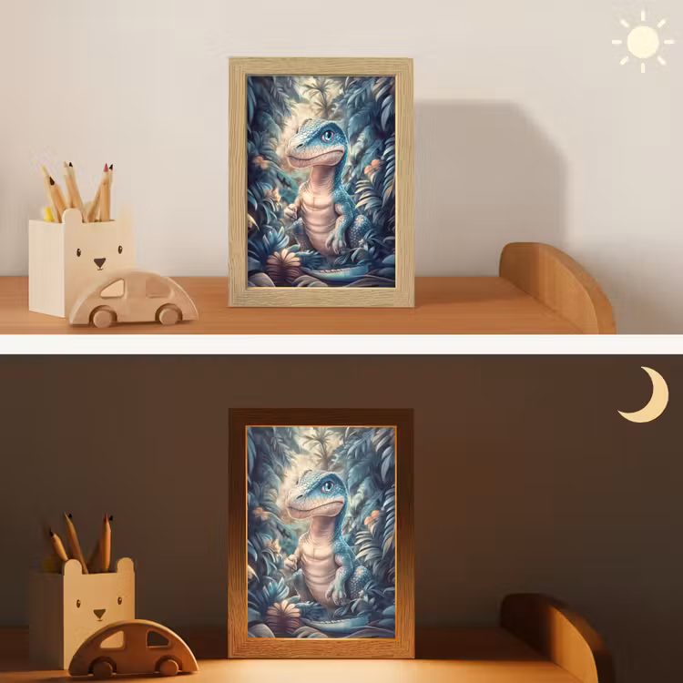 Nachtlampje - Dino - Jungle - Blauw — 7